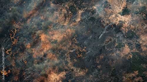 Satellite Image of Large Areas Affected by Fire