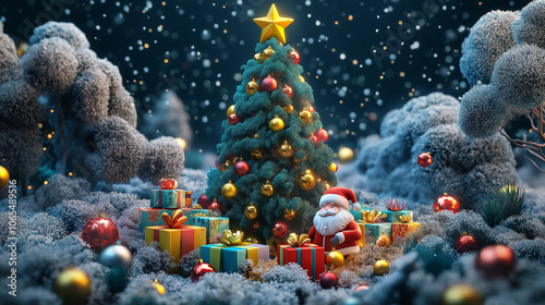 Exquisite Christmas poster with festive atmosphere