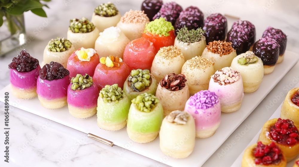 Obraz premium Colorful Assortment of Sufganiyot Delights