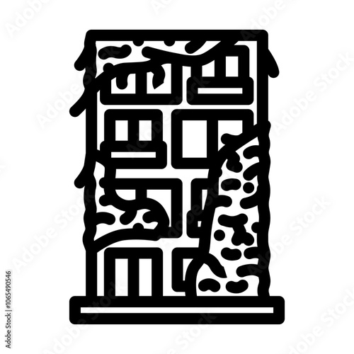 vegetated façade green building line icon vector. vegetated façade green building sign. isolated contour symbol black illustration