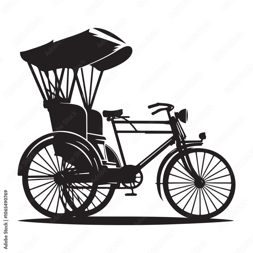 Obraz premium Silhouette Rickshaw 