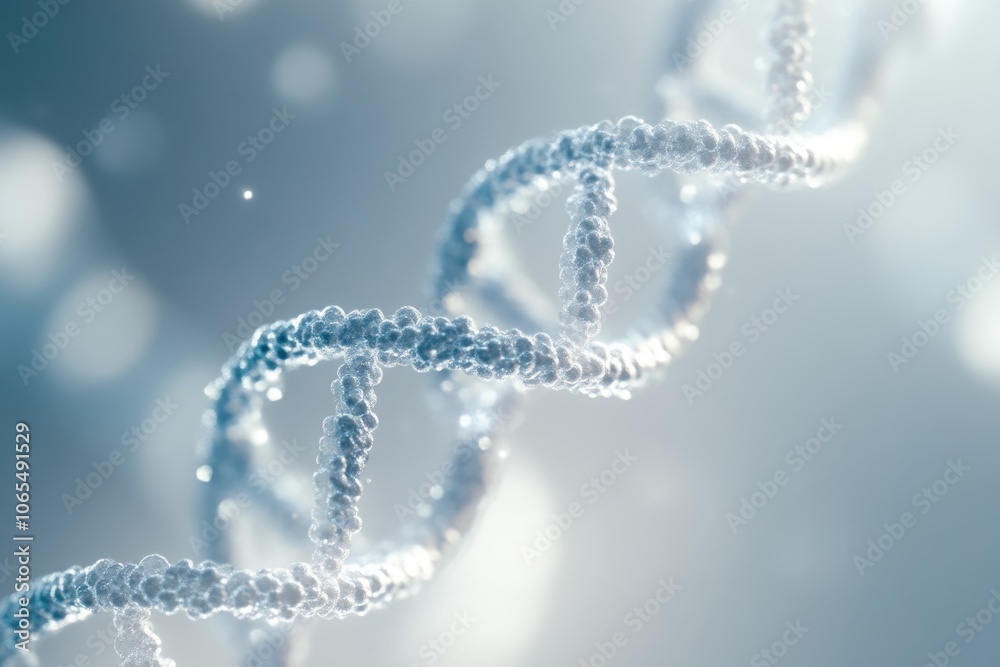 Naklejka premium Close-Up View of Chromosomal DNA Helix Under Bright Light
