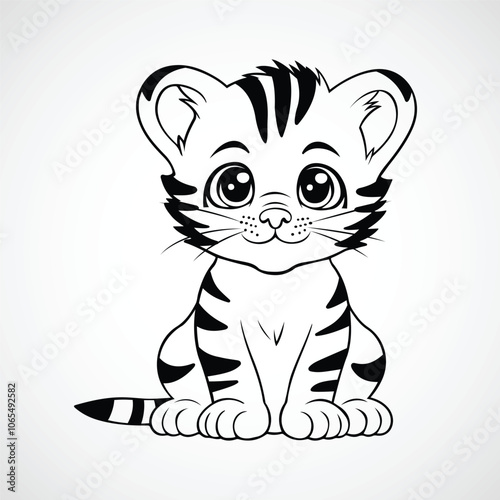 Cute Tiger cartoon animal character