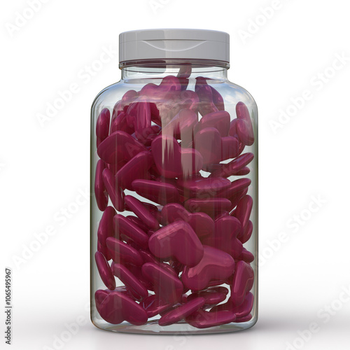 Mockup-Friendly Digital Image of Supplement Pill Bottle