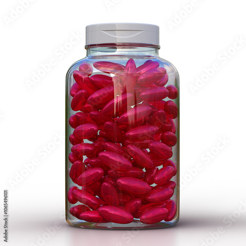 Mockup-Friendly Digital Image of Supplement Pill Bottle