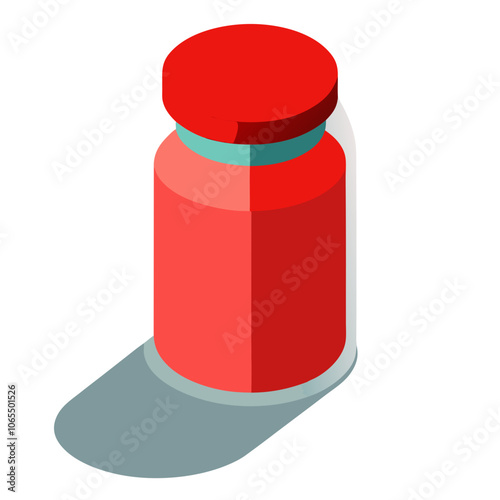 3D Household Jar Vector Design.