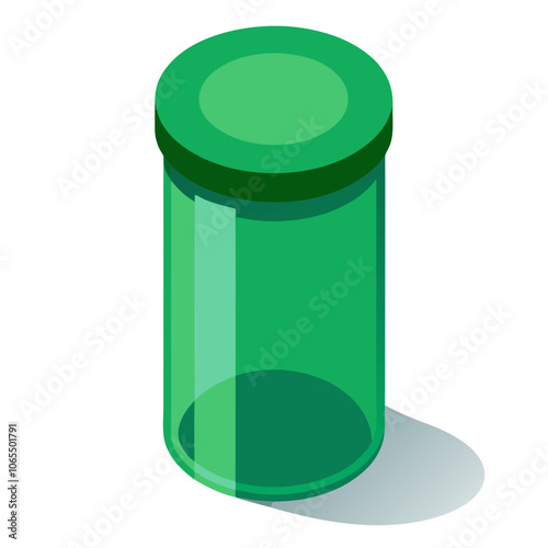 3D Household Jar Vector Design.