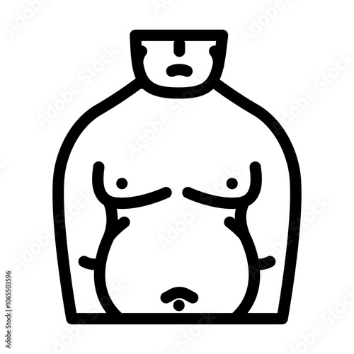 obesity man disease line icon vector. obesity man disease sign. isolated contour symbol black illustration