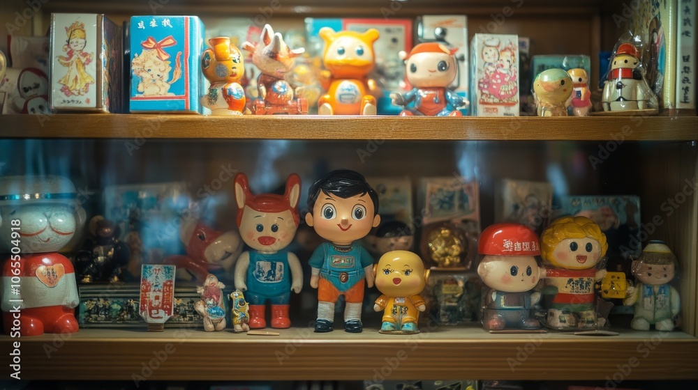 Fototapeta premium Vintage children's toys from Taipei Miniature Museum. 