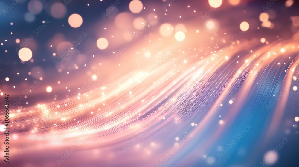 Fototapeta premium Elegant Flowing Fiber Technology Background, abstract, light, gradient, flow