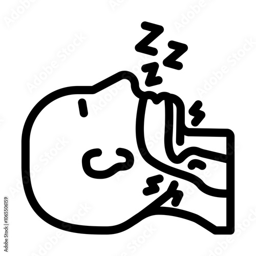 sleep apnea man disease line icon vector. sleep apnea man disease sign. isolated contour symbol black illustration