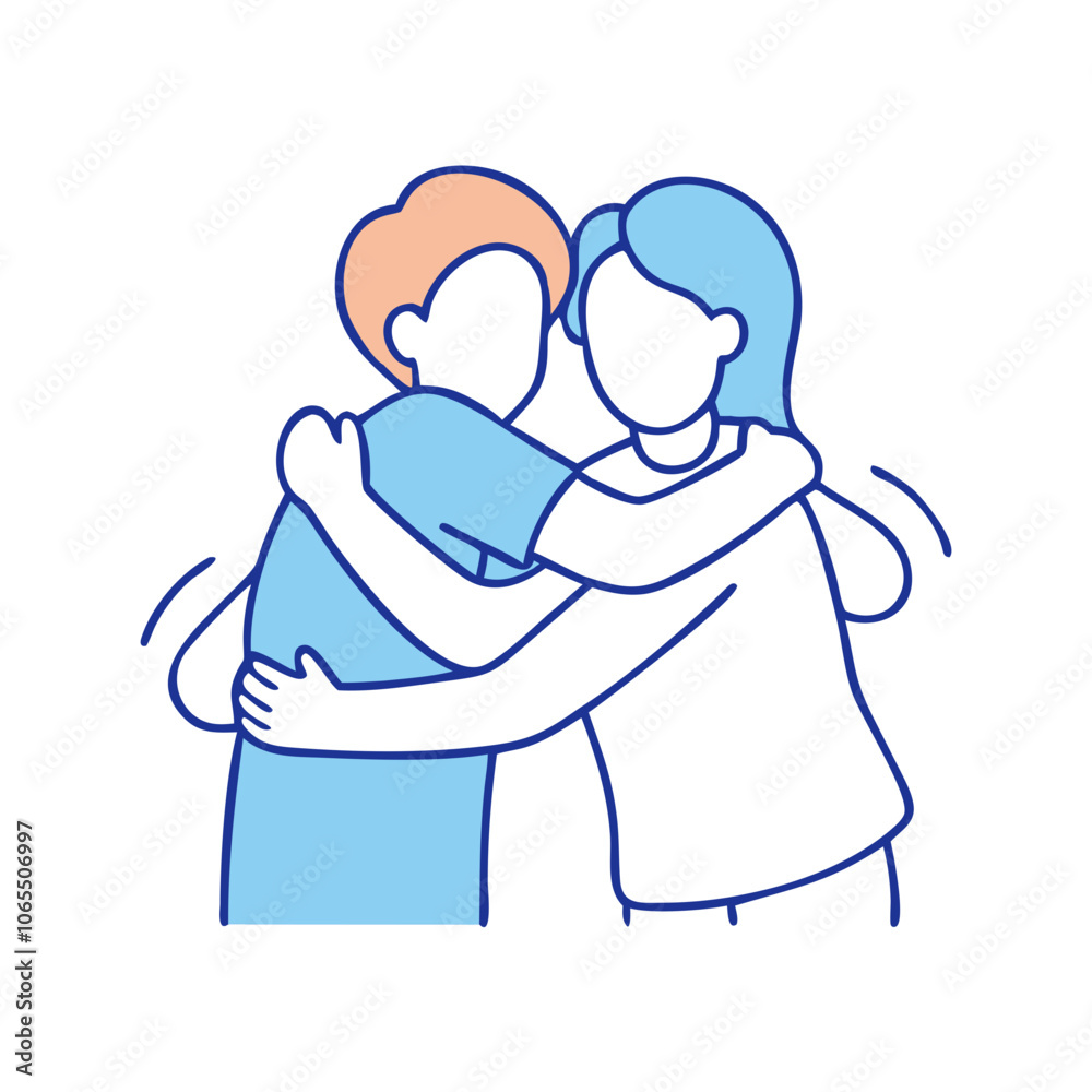 friends hugging vector art, flat illustration friends hugging icon. friends hugging vector art, flat illustration friends hugging icon.