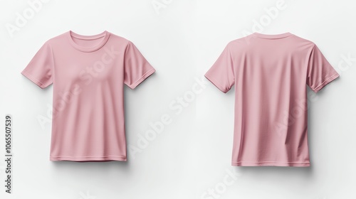 Pink T-shirt Mockup - Front and Back View. photo