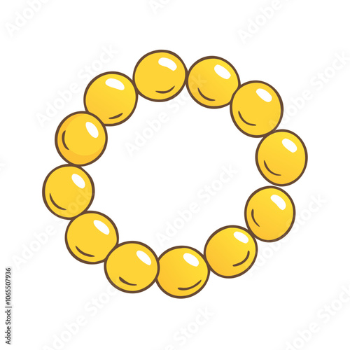 gold beads vector art,  flat illustration gold beads icon.