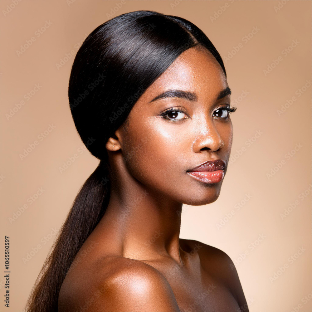 Naklejka premium Stunning Brunette Girl with Flawless Makeup