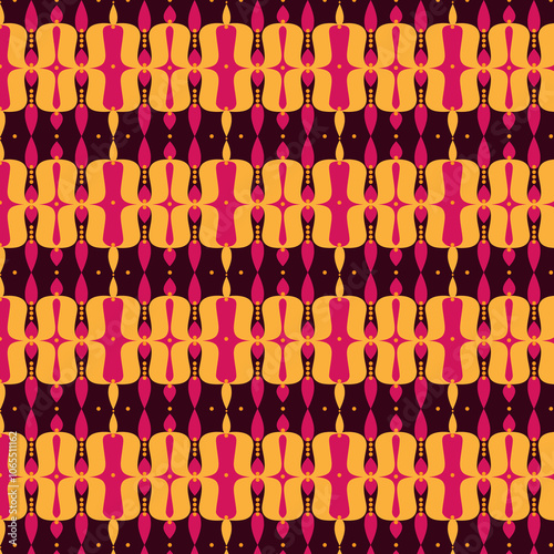vibrant pink and orange Pattern design