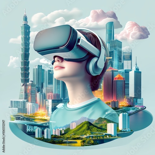 a picture to show the vr technology leading country of Asia country and looks like a commercial diagram.