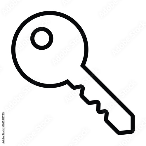 Key icon in trendy flat style isolated on background.