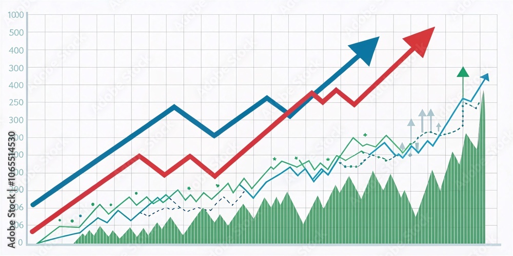 Obraz premium Dynamic Financial Growth Visualization Upward Trends and Global Insights V2