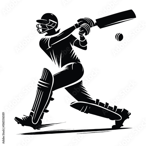 Cricket Player Silhouette