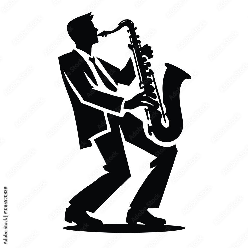 Naklejka premium Saxophonist Silhouette