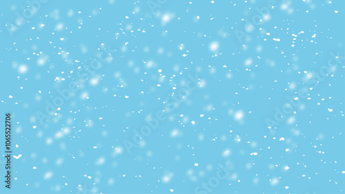  Realistic shining snowfall falling snow overlay background vector. Winter simple Christmas blue background with snow.
