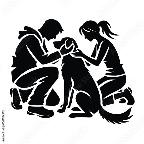 Pet Lovers Silhouette with Dog