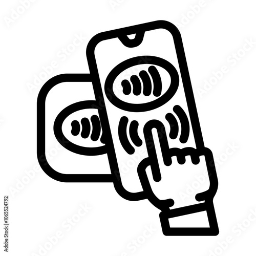 phone tapping object line icon vector. phone tapping object sign. isolated contour symbol black illustration