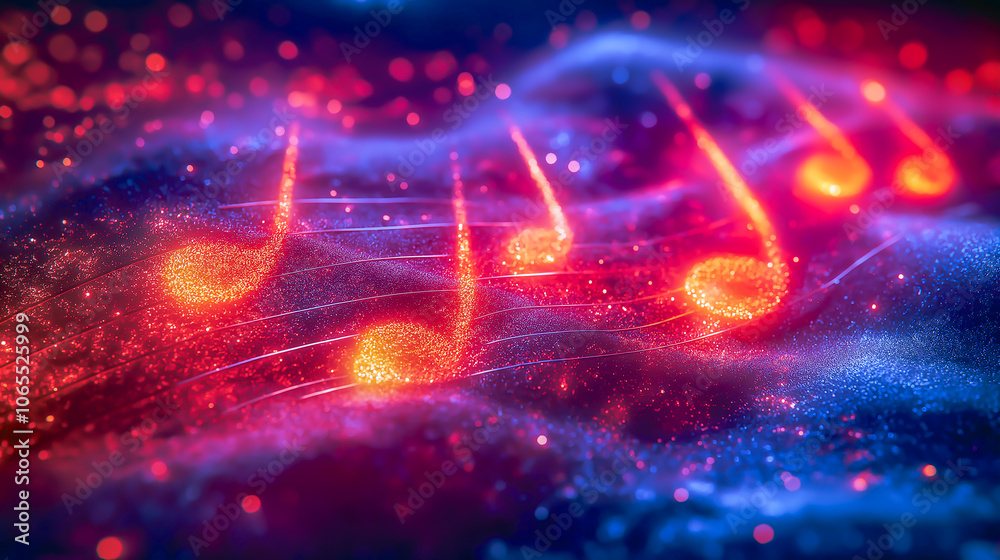 Obraz premium Symphony 音楽と幻想をモチーフにしたカラフルな抽象アート