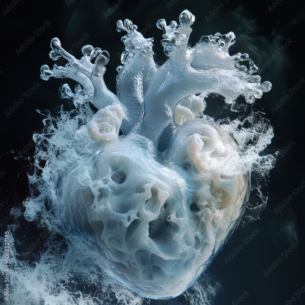 Obraz premium Surreal Heart in Oceanic Artistry