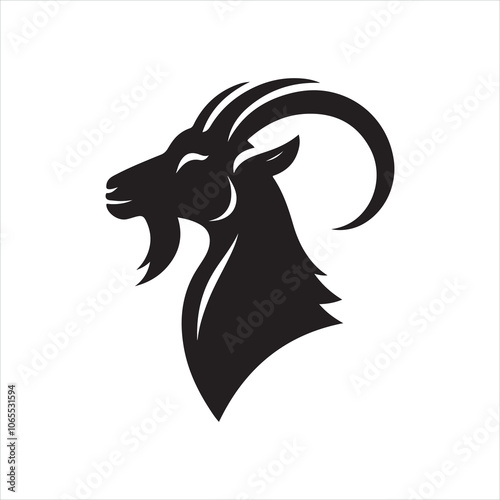 Wallpaper Mural A goat silhouette on white background Free Vector Torontodigital.ca