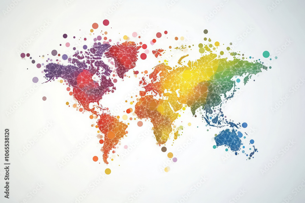 Fototapeta premium vibrant and artistic world maps: explore colorful abstract designs for creative projects