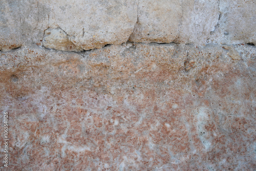 Close-Up of Limestone Natural Marble with Ivory, Peach, and Pink Textures