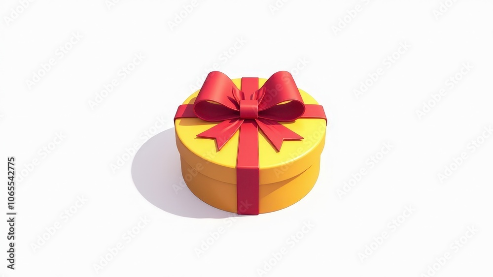 Round present box clipart illustration with a bright bow, ideal for festive graphics Round present box clipart illustration with a bright bow, ideal for festive graphics
