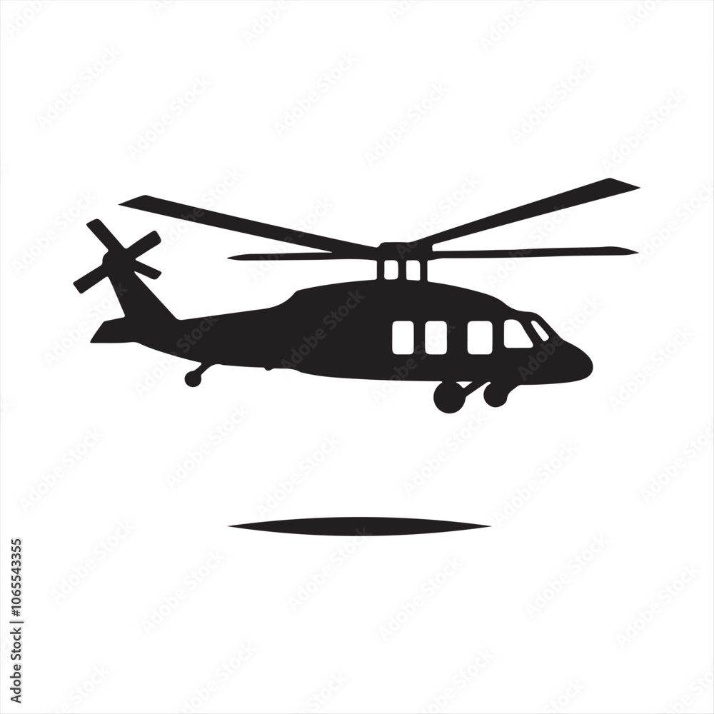 Helicopter silhouette vector  