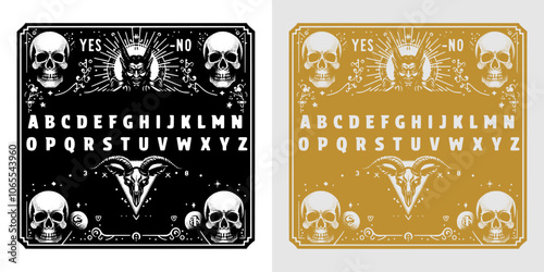 retro style mystical ouija