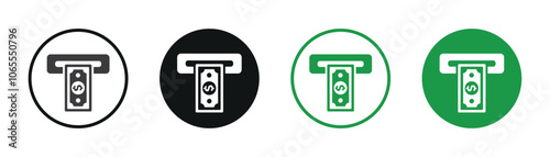 ATM money icon set