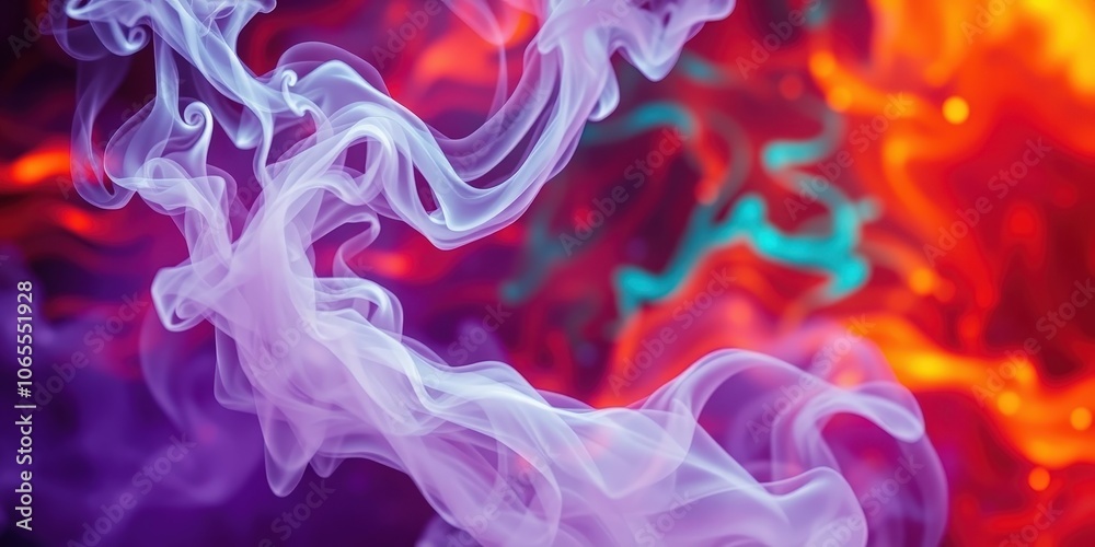 Obraz premium Abstract Swirling Smoke Against a Background of Vibrant Colors