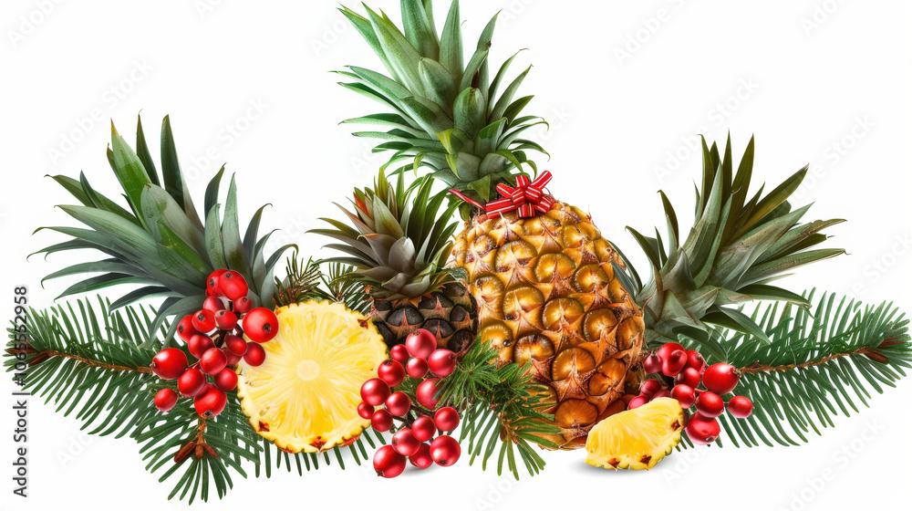 Fototapeta premium christmas tree with pineapples