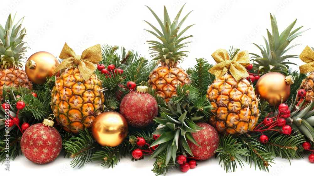 Fototapeta premium christmas tree with pineapples