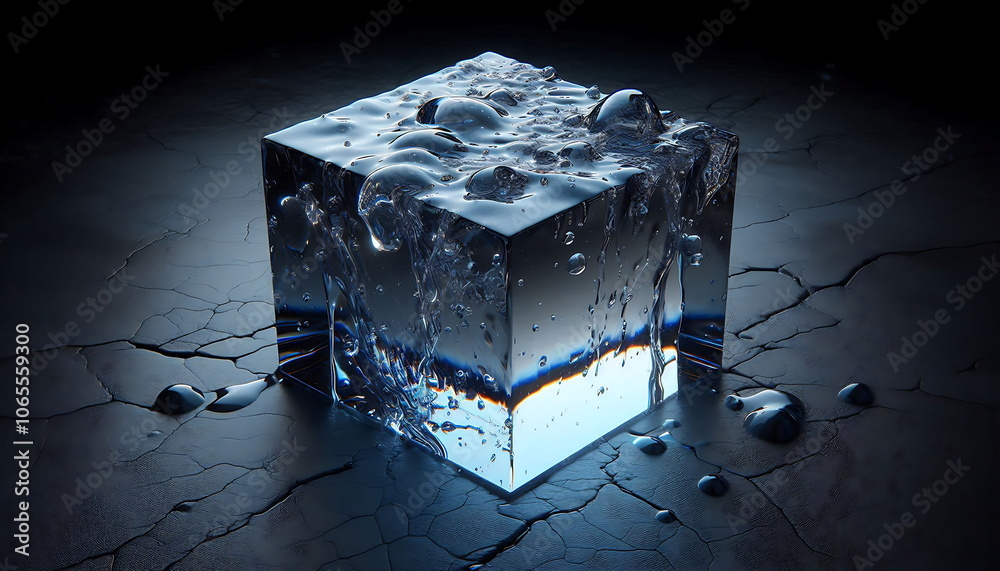 Fototapeta premium 3D Background , Water Magic cube, 4K, for banners, web design, technological concepts, music cover art, posters, and home decor.