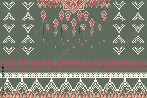 Pastel Native American Patterns, Native Ornaments, Abstract Geometric Backgrounds for Decor, Clothin photo