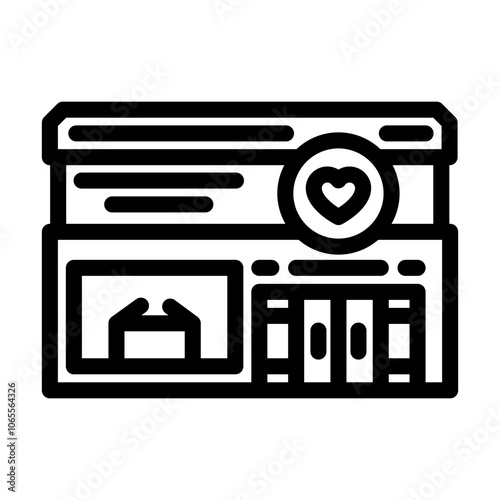 charity shop line icon vector. charity shop sign. isolated contour symbol black illustration