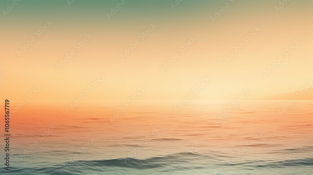 Obraz premium Warm Sunset Gradient over Calm Ocean Background