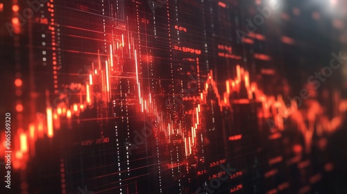 Wallpaper Mural Red and White Digital Data Graph Displaying Fluctuations Torontodigital.ca