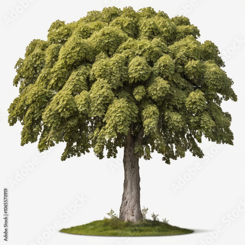 linden tree isolated on white background