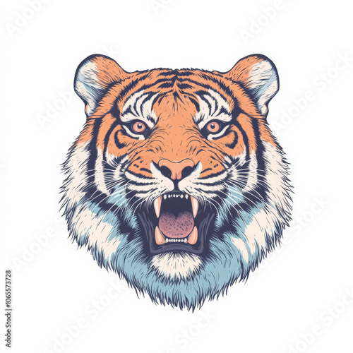 Geometric Tiger Head Vector Graphic Design