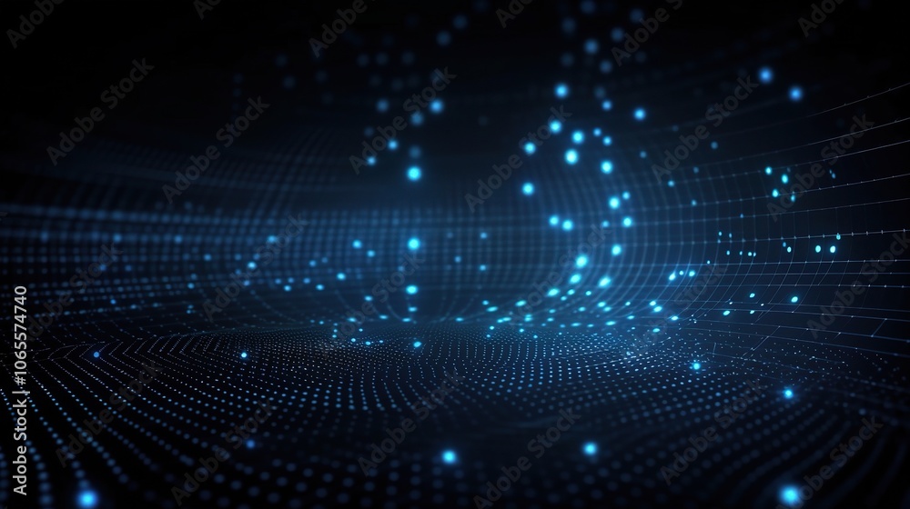 Obraz premium Futuristic Digital Matrix Background with Technology Elements