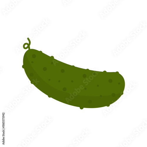 cucumber vegetable flat design vector illustration. organic icon isolated on white background