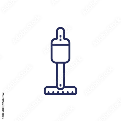cordless vacuum cleaner icon, simple line vector